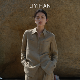 LIYIHAN25夏亘云麻  轻盈亚麻简约廓形亚麻衬衫纯色女衬衫外套