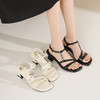 Westory2025新款水钻方头后空外穿时装高跟凉拖鞋百搭跟一字拖W25BG62281 商品缩略图3
