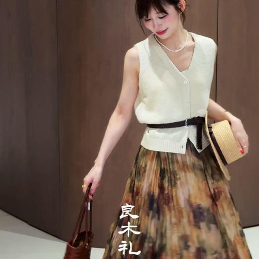 【不退不换】良木礼和纸开衫&印花半裙（mj0424986&S126） 商品图2