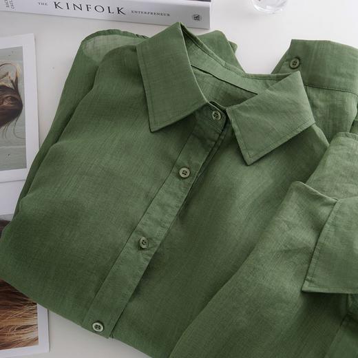伊泺杉100%苎麻衬衫｜今年流行「松绿色」衬衫，太太太治愈了【5-7天发货】 商品图4