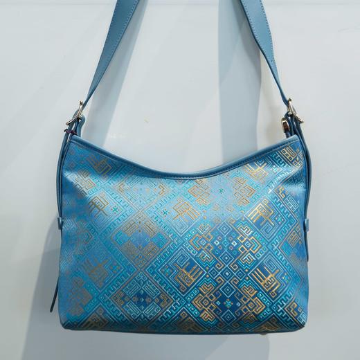 壮锦-粉色几何纹大挎包 商品图5