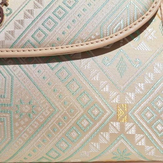 壮锦-蓝色凤凰花纹竹节手提斜挎包 商品图5