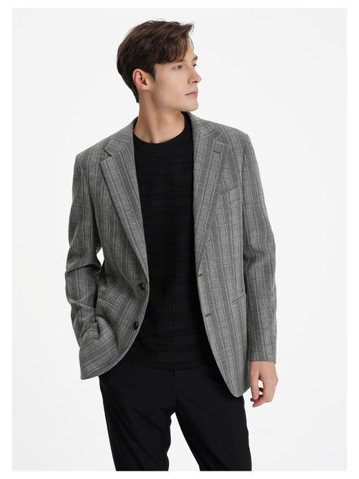 callisto海藻灰格雷条纹进口绵羊毛混纺便西 商品图3