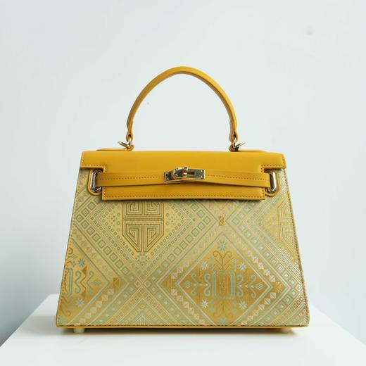 壮锦-紫色菊满堂纹手提/斜挎包 商品图2