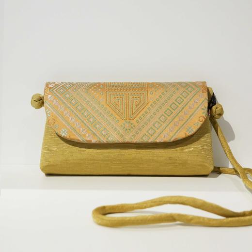 壮锦-粉色几何纹单肩斜挎小包 商品图2