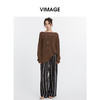 VIMAGE纬漫纪复古老钱风垂坠百搭宽松时尚条纹阔腿裤夏季新款V2305943 商品缩略图1