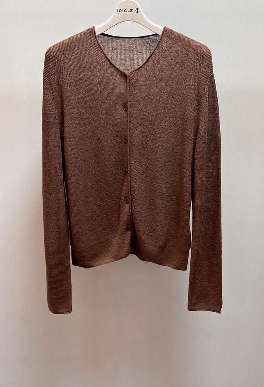 522-7 补货到 氛围感咖色 小禾 亚麻背心 亚麻开衫 商品图7