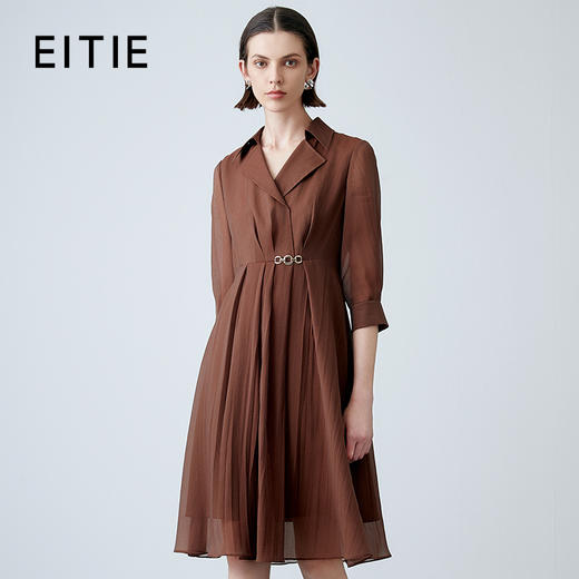 EITIE爱特爱夏季新款高级气质高腰修身显瘦连衣裙7807541 商品图0