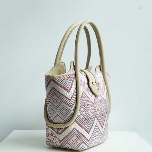 壮锦-酒红色万寿纹菜篮子手提/斜挎包 商品图7