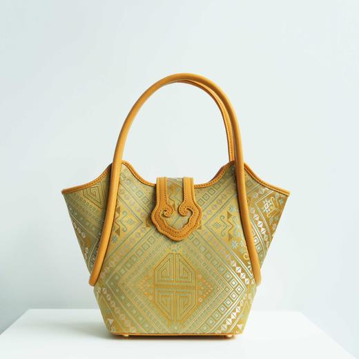 壮锦-酒红色万寿纹菜篮子手提/斜挎包 商品图4