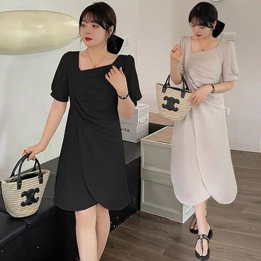 【诗铭洛可】W831 连衣裙韩版个性捻褶连衣裙大码夏季裙子 商品图0