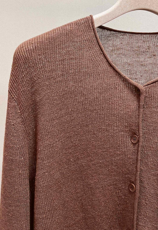 522-7 补货到 氛围感咖色 小禾 亚麻背心 亚麻开衫 商品图8