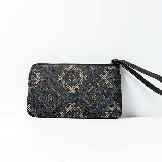 壮锦-黑色四燕纹手拿包 商品图0