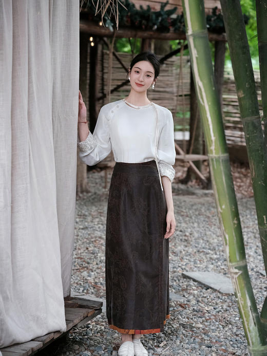 盛唐婧 |真丝香云纱直筒一片裙 商品图1