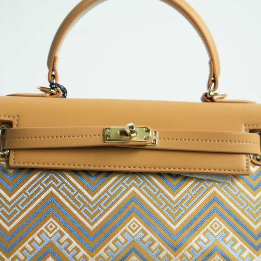 壮锦-紫色菊满堂纹手提/斜挎包 商品图5