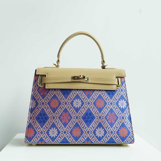 壮锦-紫色菊满堂纹手提/斜挎包 商品图0