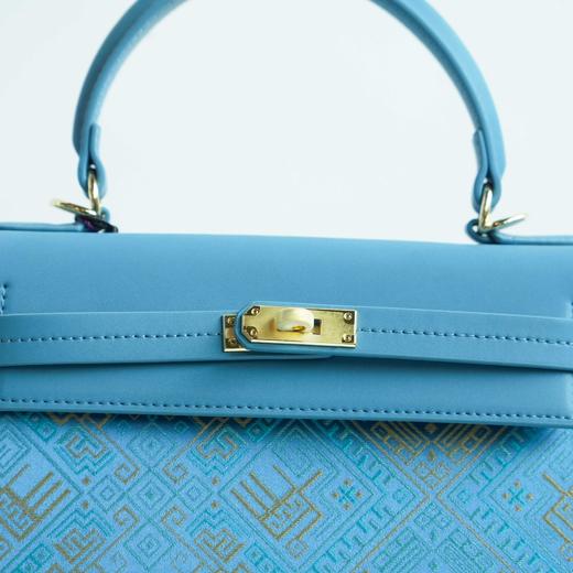 壮锦-紫色菊满堂纹手提/斜挎包 商品图7