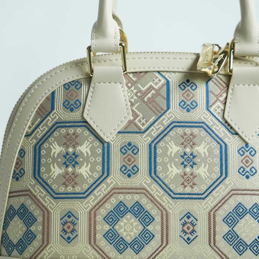 壮锦-青色四燕纹贝壳手提/斜挎包 商品图5