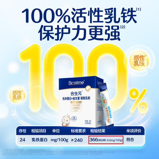 【新客专享】合生元乳铁蛋白+益生菌(调制乳粉)30袋装 小金盾/经典版2种可选 商品图1