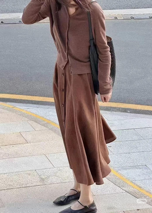 522-7 补货到 氛围感咖色 小禾 亚麻背心 亚麻开衫 商品图4