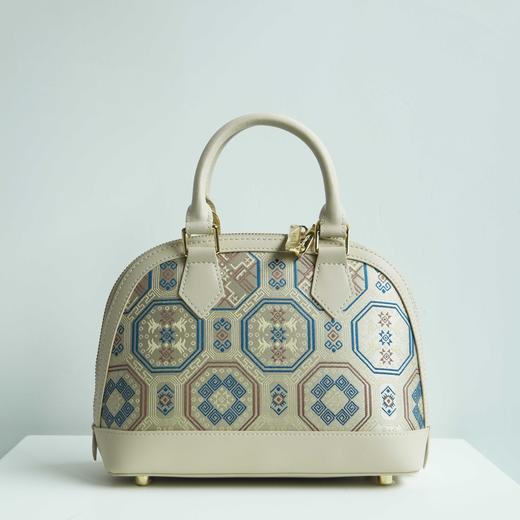 壮锦-青色四燕纹贝壳手提/斜挎包 商品图4