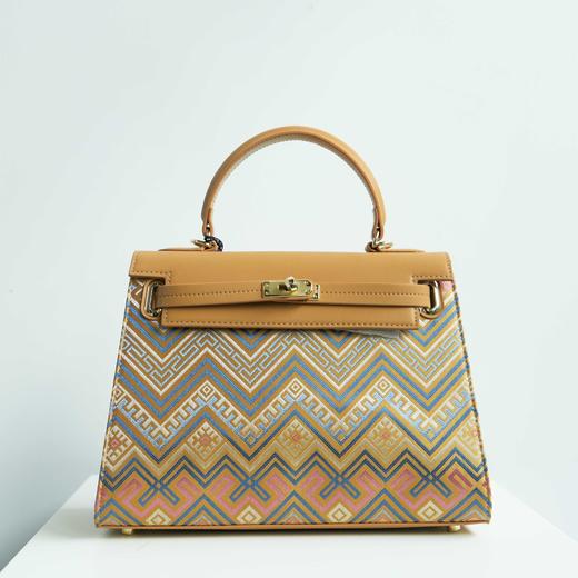 壮锦-紫色菊满堂纹手提/斜挎包 商品图4