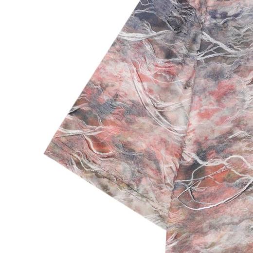 T3543夏季高级感新款男士美式扎染破烂设计圆领短袖T恤高街时尚上衣 商品图4