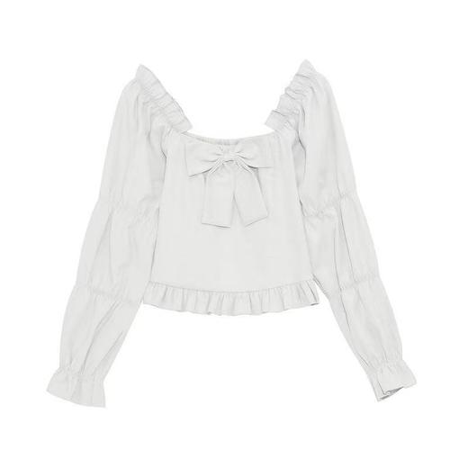 【诗铭洛可】XCA437衬衫蝴蝶结捻褶衫上衣A13-3 商品图3