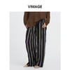 VIMAGE纬漫纪复古老钱风垂坠百搭宽松时尚条纹阔腿裤夏季新款V2305943 商品缩略图2