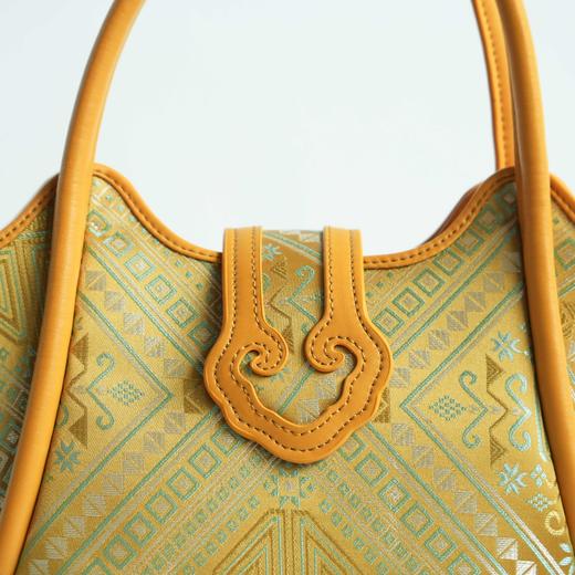 壮锦-酒红色万寿纹菜篮子手提/斜挎包 商品图5