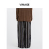 VIMAGE纬漫纪复古老钱风垂坠百搭宽松时尚条纹阔腿裤夏季新款V2305943 商品缩略图4