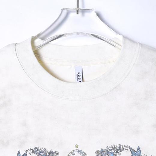 T3574夏季高级感新款男士美式蝴蝶印花圆领短袖T恤高街宽松设计师上衣 商品图2