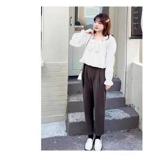 【诗铭洛可】XCA437衬衫蝴蝶结捻褶衫上衣A13-3 商品图2