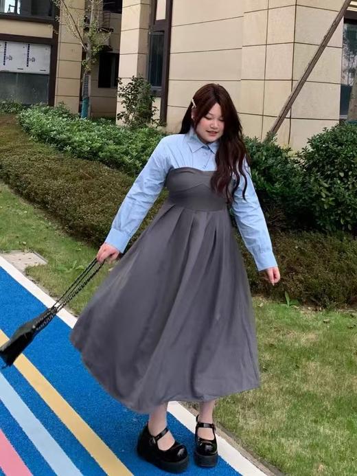 参与8折活动！超级福利【诗铭洛可】2026XC2376 连衣裙假两件春秋冬抹胸连衣裙 商品图3