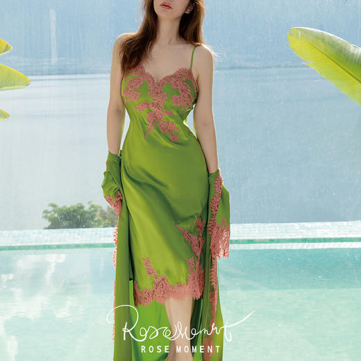 法式浪漫真丝可外穿中长款裙 A250310 商品图1