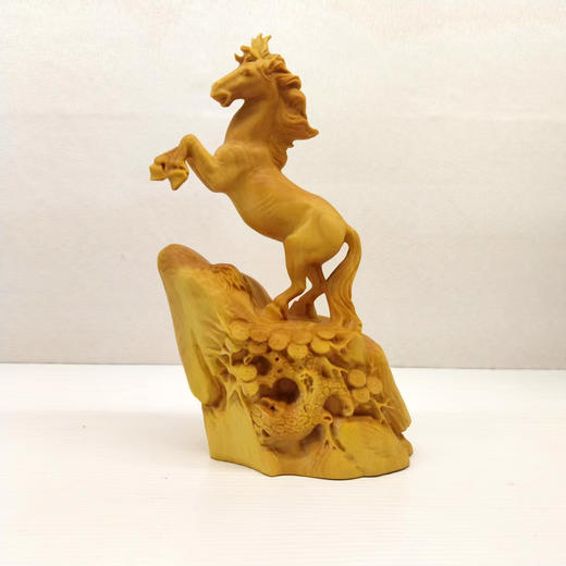 松枝立马成功°黄杨木雕摆件 商品图0