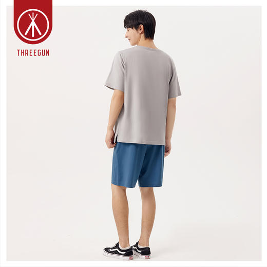 Threegun三枪 【舒肤棉】圆领短袖短裤男士家居套家居服套-82091D011 商品图11