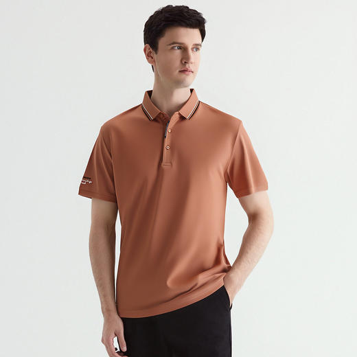 【含桑蚕丝】罗蒙男士万针绣户外polo衫男短袖夏季薄款运动t恤男短袖 商品图3