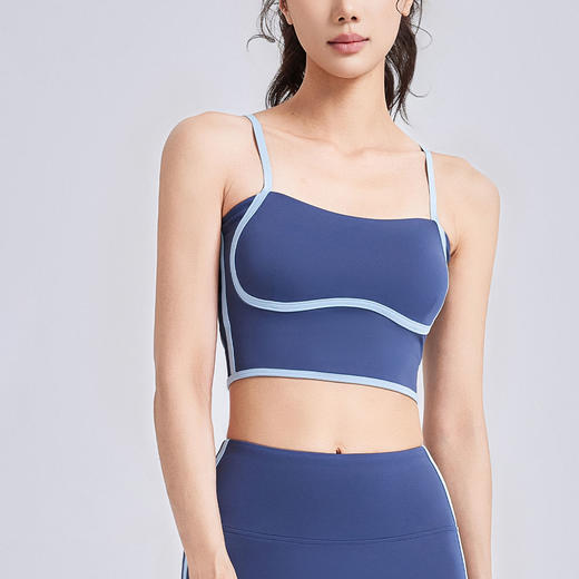 跃牌【瑜堂系列】夏季新款流线固定胸垫瑜伽美背可调节肩带健身运动内衣JYMN180 商品图1