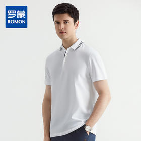 【含桑蚕丝】罗蒙男士万针绣户外polo衫男短袖夏季薄款运动t恤男短袖
