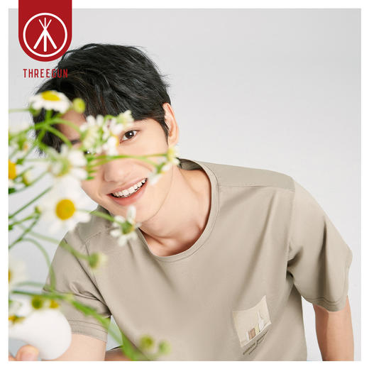 Threegun三枪 【舒肤棉】圆领短袖短裤男士家居套家居服套-82091D011 商品图7