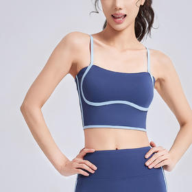 跃牌【瑜堂系列】夏季新款流线固定胸垫瑜伽美背可调节肩带健身运动内衣JYMN180