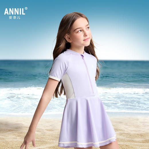 女童连体泳衣套装夏季新款安奈儿童装JG527188 商品图1