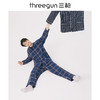 Threegun三枪 【彩格绒布】翻领开襟男士休闲家居套家居服-80517D211 商品缩略图3