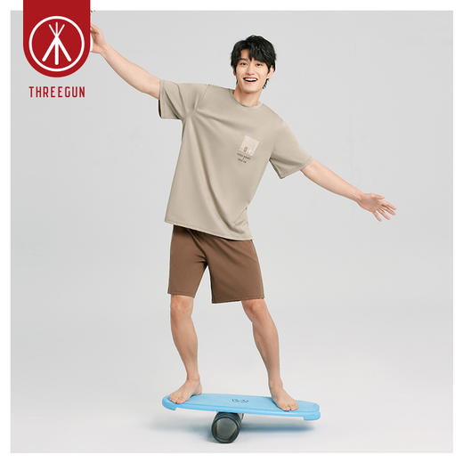 Threegun三枪 【舒肤棉】圆领短袖短裤男士家居套家居服套-82091D011 商品图4