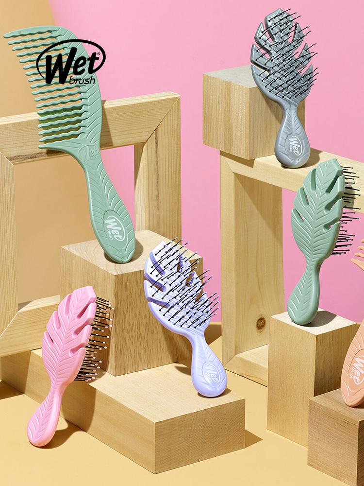 美国Wet Brush干湿两用迷你顺发梳-绿色之选系列mini