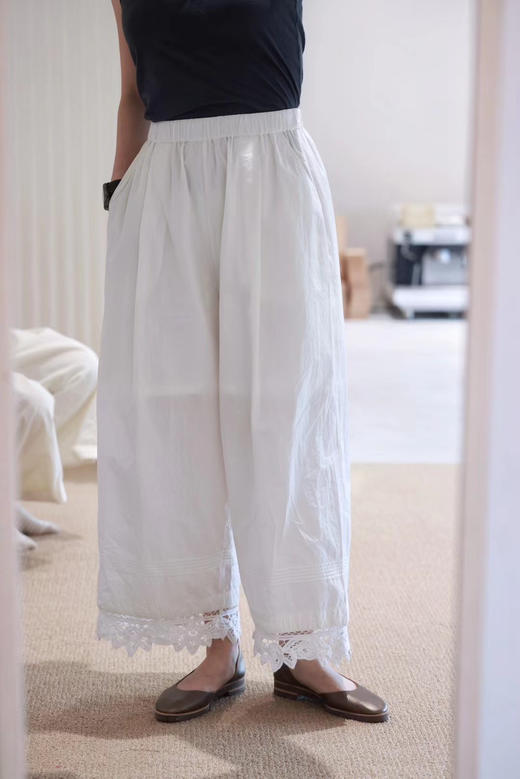 黄阿福 柞蚕丝棉手工蕾丝裤 商品图0