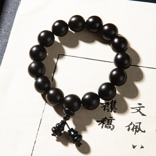 明代乌木家具老料制手串（圆珠直径1.5厘米） 商品图0