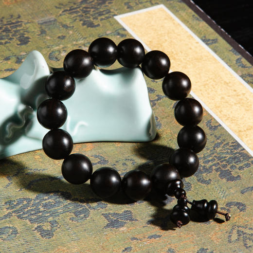 明代乌木家具老料制手串（圆珠直径1.5厘米） 商品图6