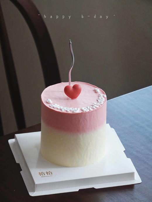 「ins简约·小爱心」周年周岁纪念日·100%动物奶油（附图4寸加高·提前6小时预订） 商品图0